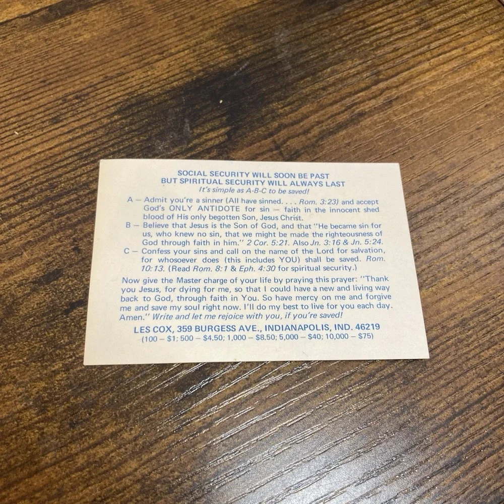 Spiritual Security Card Social Parody Christian Bible